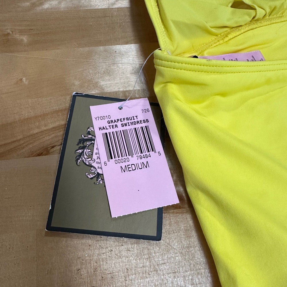 Vintage NWT Juicy Couture Regal Halter Swim Dress Gold Buttons $164 MSRP Size M - Picture 5 of 8